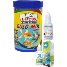 Lotus Gold Mix 1000ML Japon Balığı Yemi, Tantivit Multivitamin, Akvaryum Berraklaştırıcı