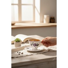 Akayev Ofelya 6lı Porselen Kahve Fincan Seti Mor