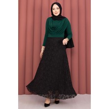 Kç Premium Dantel Etek Siyah