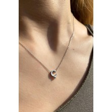 Spossy Silver Jewelry Ç Harfi Minimal Kolye