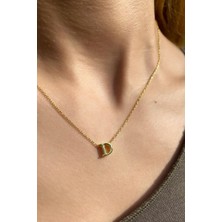 Spossy Silver Jewelry D Harfi Minimal Kolye