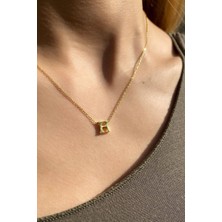 Spossy Silver Jewelry H Harfi Minimal Kolye