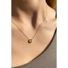 Spossy Silver Jewelry G Harfi Minimal Kolye