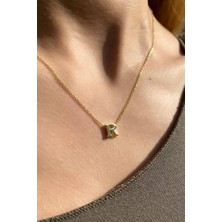Spossy Silver Jewelry R Harfi Minimal Kolye