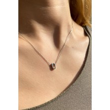 Spossy Silver Jewelry Ü Harfi Minimal Kolye