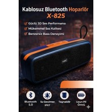 Eser Ticarett X-825 Kablosuz Bluetooth Hoparlör 3D Ses Bass Güçlü Taşınabilir Wireless Speaker
