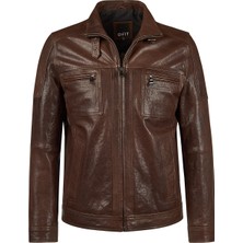 Derimod Wade Erkek Kahverengi Slim-Fit Deri Ceket 26SGF6462VE