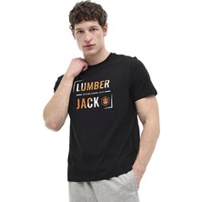 Lumberjack Okina 11ID1-104 0 Yaka Erkek Tshirt - Siyah