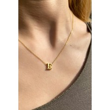 Spossy Silver Jewelry E Harfi Minimal Kolye