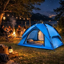 River World Kamp ve Doğa Için Çadır Çift Katmanlı Otomatik Kurulumlu 4 Kişilik Ölçüleri 200 cm x 250 cm x 150 cm