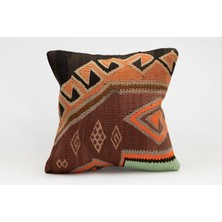 Kilim Wholesale El Yapımı Kilimden Yapılmış Vintage Kırlent Kılıfı, Yün, 40X40 cm