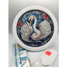 Duck Hoby 20X20 Yuvarlak Çerçeveli Çocuklar Için Boncuklu Taşlı Mozaik Elmas Boyama Goblen Pano Tablo Resim Boncuk Puzzle Diamond Painting