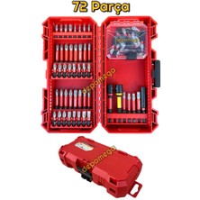 Depomega 72 Parça Vidalama Bits Uç Seti Mıknatıslı Özel Kutulu Somun Adaptörlü