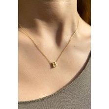 Spossy Silver Jewelry B Harfi Minimal Kolye