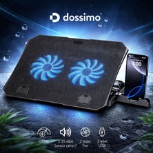 Dossimo Nitro 2 Fanlı Işıklı Telefon Tutuculu USB Çoklayıcı Notebook Soğutucu Standı S22