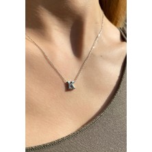 Spossy Silver Jewelry K Harfi Minimal Kolye