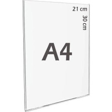 Arte Display Duvar Tipi Dikey A4 U Pleksi Şeffaf Föylük Broşürlük Fiyatlık 5li Paket