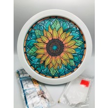 Duck Hoby 20X20 Yuvarlak Çerçeveli Çocuklar Için Boncuklu Taşlı Mozaik Elmas Boyama Goblen Pano Tablo Resim Boncuk Puzzle Diamond Painting