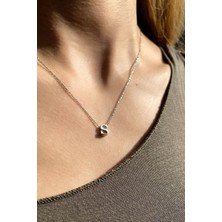 Spossy Silver Jewelry S Harfi Minimal Kolye