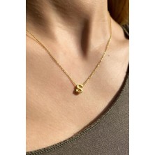 Spossy Silver Jewelry S Harfi Minimal Kolye