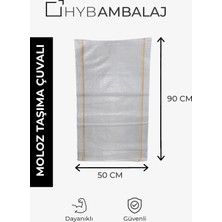 Hyb Ambalaj 50CM x 90CM 3 Adet Moloz Taşıma Çuvalı - Tadilat ve Inşaat Atık Çuvalı - Dayanıklı Beyaz Çuval