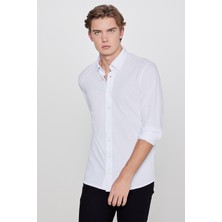 Lee Pamuklu Slim Fit Dar Kesim Klasik Yaka Örme Gömlek