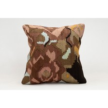 Kilim Wholesale El Yapımı Kilimden Yapılmış Vintage Kırlent Kılıfı, Yün, 40X40 cm
