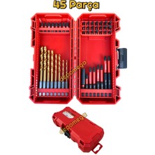 Depomega 45 Parça Vidalama Bits Uç Seti Mıknatıslı Özel Kutulu Hss Delme Uçlu