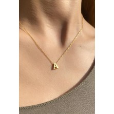 Spossy Silver Jewelry A Harfi Minimal Kolye