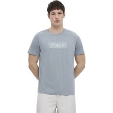 Lumberjack Slate 11ITL1209 0 Yaka Erkek Tshirt - Mavi