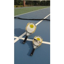 Seard Miyuki Boncuk El Yapımı Tenis Raketi Broş - Yaka Iğnesi 3