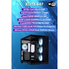 Game Garaj Elite S47 Intel Ultra 5 225F 16GB Ram 1tb SSD RTX5070 240MM Sıvı Soğt Freedos Oyuncu Oem Paket