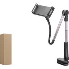 Store Mania Ieg™ Teleskopi̇k Mafsalli Masa Kenari Telefon ve Tablet Standi - Siyah ND1053