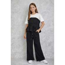 Loco Loco Kız Çocuk Süprem Vual Garnili Tshirt Takım