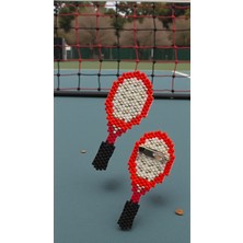 Seard Miyuki Boncuk El Yapımı Tenis Raketi Broş - Yaka Iğnesi 2