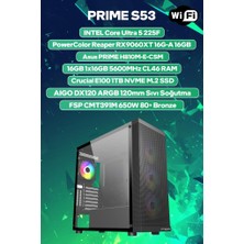 Game Garaj Prime S53 Intel Ultra 5 225F 16GB Ram 1tb SSD RX9060XT 16GB 120MM Sıvı Soğt Freedos Oyuncu Oem Paket