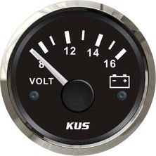 Kus Voltmetre 12 Volt, Siyah