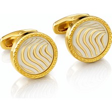 Aziz Kalem Klasik Gold Kol Düğmesi