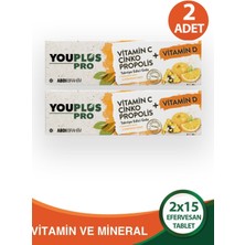 Youplus Pro Vitamin C D Çinko Propolis 15 Efervesan Tablet 2 Adet
