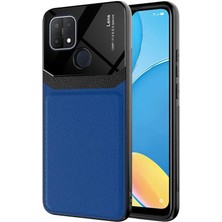 Ceponya Oppo A15 Kılıf Deri Görünümlü Tasarım Sert Arka Kapak