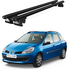 Today Auto Venüs Renault Clio Sport Tourer (2005-2012) Uyumlu Siyah Ara Atkı Port Bagaj Tavan Barı