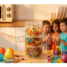 Mien Kapaklı Cam Şekerlik / Drajelik – Kalpli Desenli Tasarım