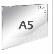 Arte Display Duvar Tipi Yatay A5 U Pleksi Şeffaf Föylük Broşürlük Fiyatlık 5li Paket