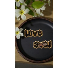 Seard Miyuki Boncuk El Yapımı Love Broş - Yaka Iğnesi 1