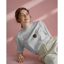 Muhtar Store Rottweiler Köpek Baskılı Kadın Oversize Tişört – Minimal Rottweiler Tasarım