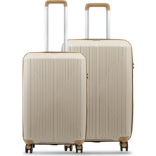 GROUND Sirius 2'li Valiz Seti Büyük-Orta Kemik-Gold - 10728