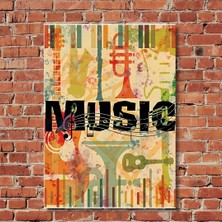 Çılgıntrend Vintage Müzik Esintisi Dekoratif Mdf Poster
