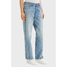 Calvin Klein Pamuklu Straight Fit Normal Bel Jeans LV047F678G1WX Bayan Kot Pantolon LV047F678G 1WX