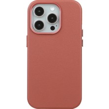 Casen iPhone 14 Pro Max Vegan Deri Gizli Magsafe Kılıf Turkuaz Renk Premium Kamera Koruma Darbe Emici