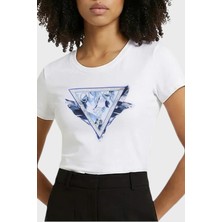 Guess Jersey Pamuklu Slim Fit Logo Baskılı T Shirt W6GI11K3026 Bayan T Shirt W6GI11 K3026 G011